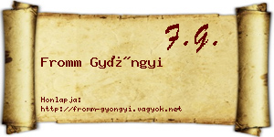 Fromm Gyöngyi névjegykártya