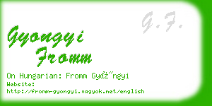 gyongyi fromm business card